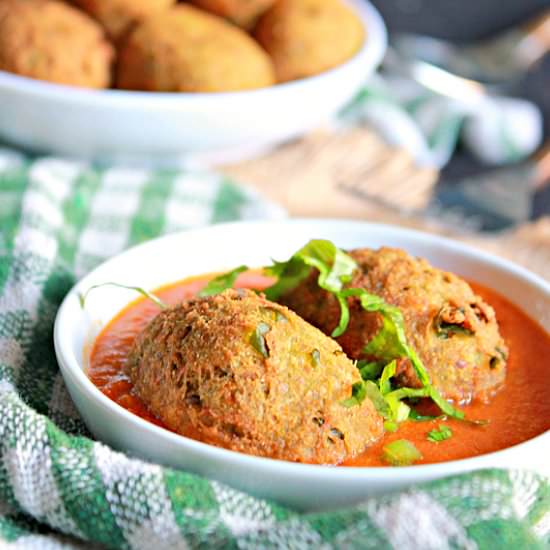 Green Chickpeas Dumplings In Gravy - Recipe photo by Aromatic Cooking