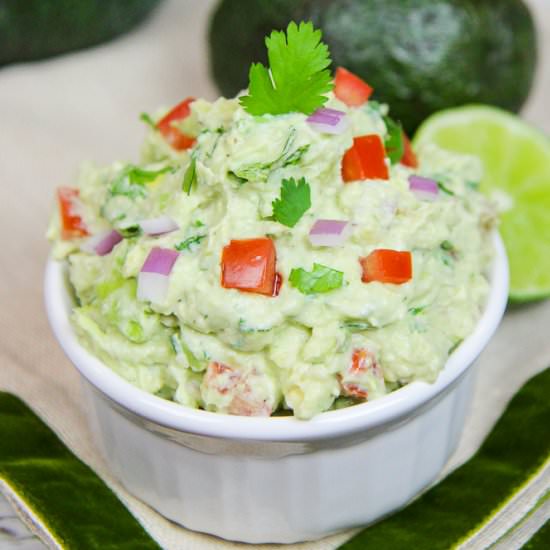 Healthy Greek Yogurt Guacamole - Recipe photo by RunninginaSkirt