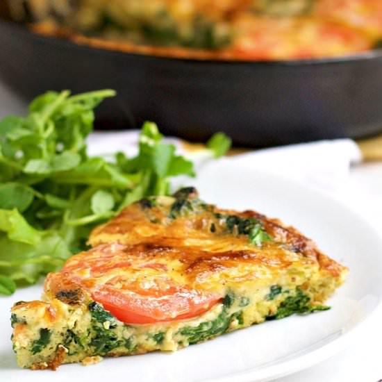 Spinach Smoked Gouda Frittata - Recipe photo by PinchandSwirl