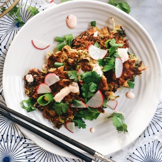 MINI VEGETARIAN OKONOMIYAKI FRITTER - Recipe photo by thehealthyhunter