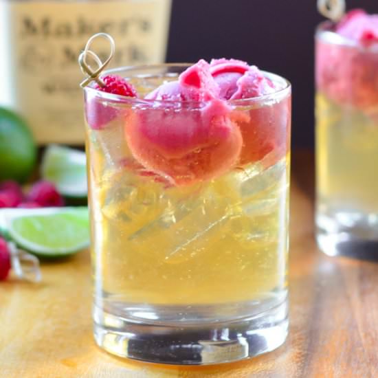 Whiskey Raspberry Lime Floats - Recipe photo by serenabakessimplyfrom scratch