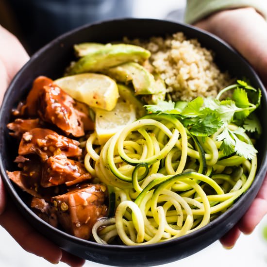 Honey BBQ Baked Salmon Bowls - Recipe photo by Cotter Crunch