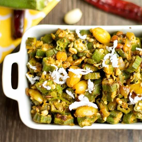 Okra Peanuts Stir Fry - Recipe photo by srividhya