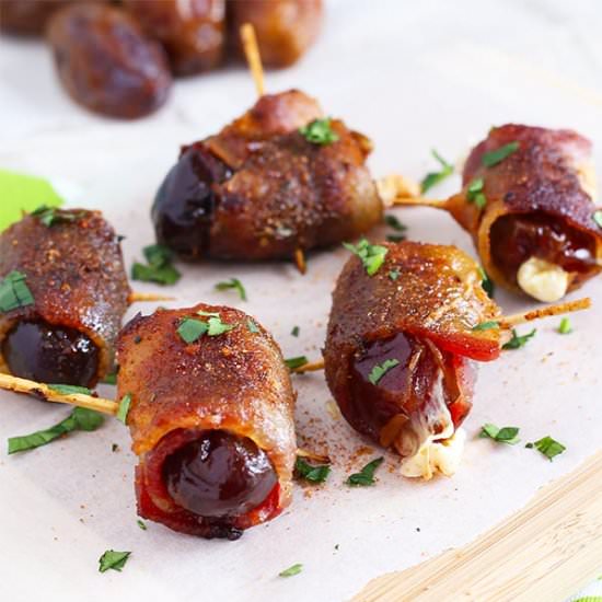 Bacon Wrapped Dates w/ Cheese - Recipe photo by slapyodaddybbq