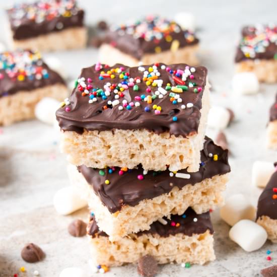 Chocolate Dipped Rice Krispies - Recipe photo by littlesweetbaker
