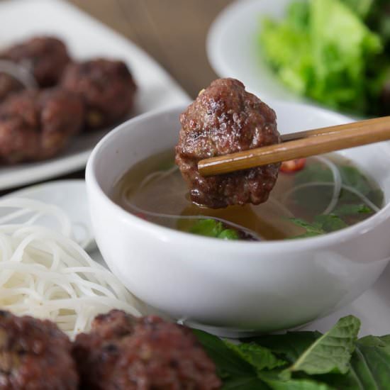 Bun Cha Vietnamese Pork Meatballs - Recipe photo by Ethnic Spoon