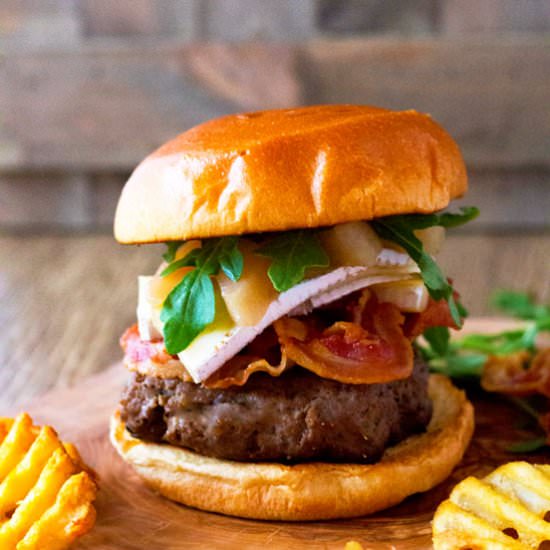 Brie, Pancetta, Poached Pear Burger - Recipe photo by Lemon blossoms