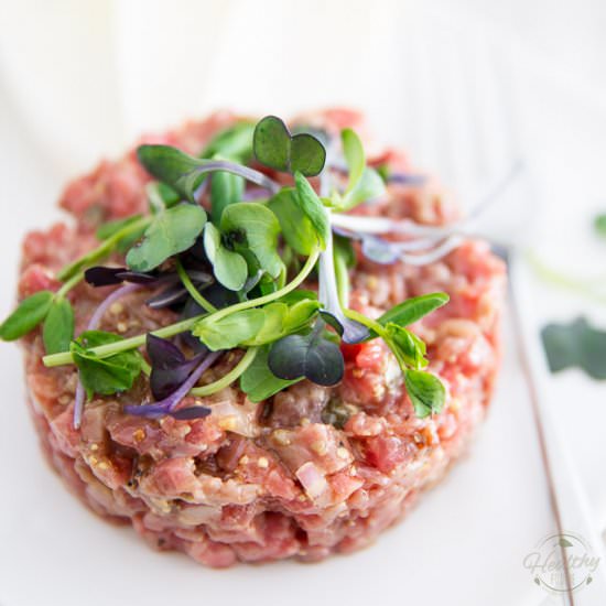 Classic Beef Tartare - Recipe photo by The Healthy Foodie