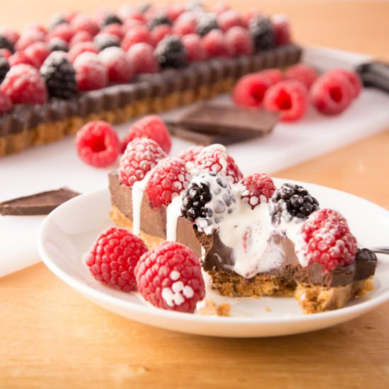 Chocolate and Raspberry Tart - Recipe photo by hollycooks
