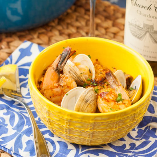 Eastern Shore Paella - Recipe photo by tideandthyme