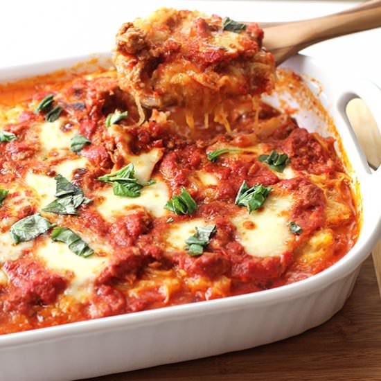 Spaghetti Squash Sausage Lasagna - Recipe photo by suebeehomemaker