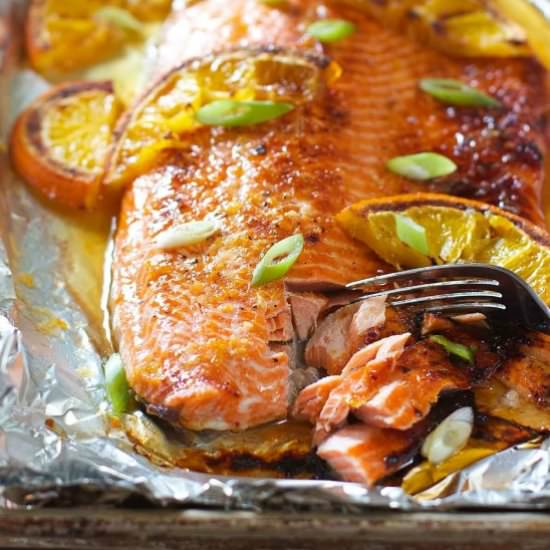 Honey Glazed Orange Salmon - Recipe photo by laughingspatula.com