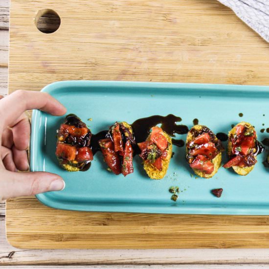 Bite-Size Potato Bruschetta - Recipe photo by mordenh