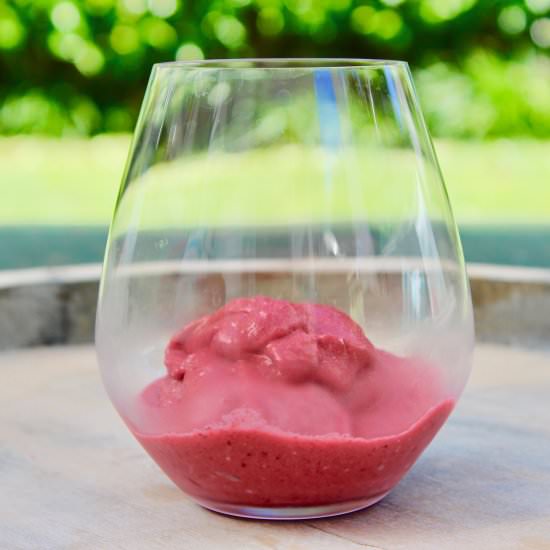 Two-ingredient Plum Sorbet - Recipe photo by procrastabakers