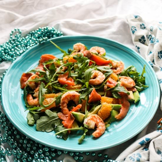 Smoked Salmon Shrimp Mandarin Salad - Recipe photo by havocinthekitchen