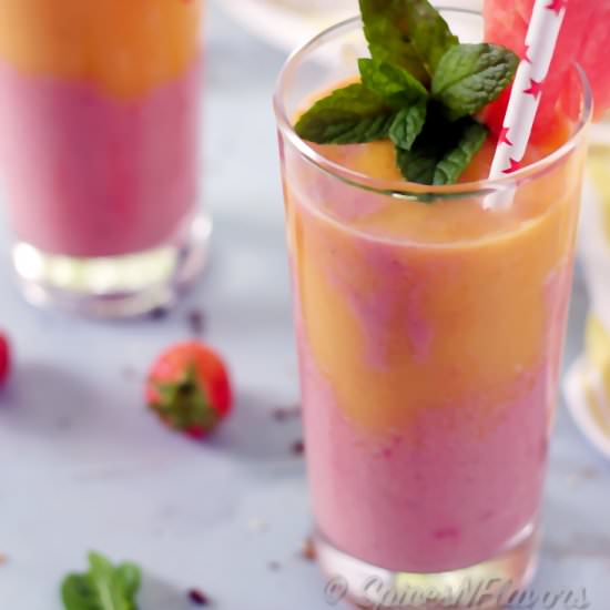 Watermelon Peach Ginger Smoothie - Recipe photo by SpicesNFlavors