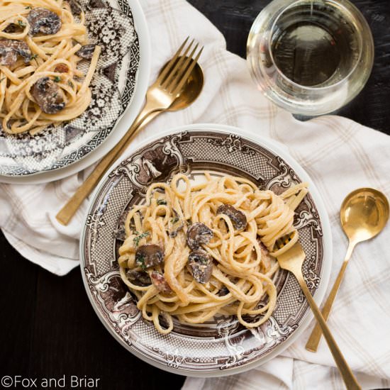 Creamy Bacon Mushroom Pasta - Recipe photo by foxandbriar