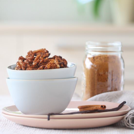 Caramelised Cinnamon Walnuts - Recipe photo by begoodorganics