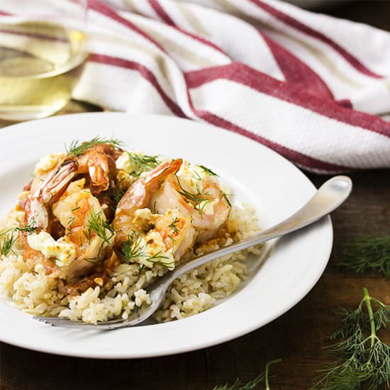 Greek Shrimp with Feta & Tomatoes - Recipe photo by justalittlebitofbacon