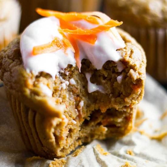 Carrot Cake Blender Muffins (V/GF) - Recipe photo by passtheplants