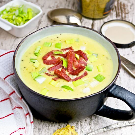 Dutch whole grain mustard soup - Recipe photo by Culinaire bagage