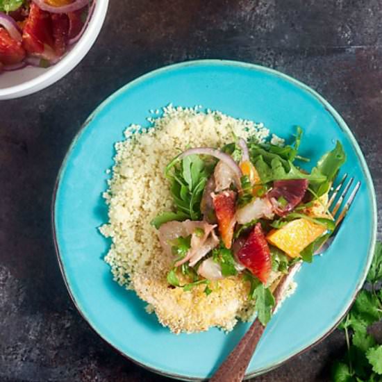 Chicken Milanase with Citrus Salsa - Recipe photo by healthydelicious