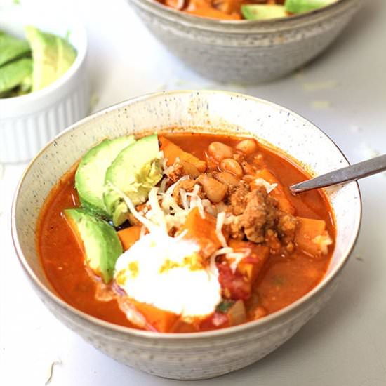 Sweet Potato Turkey Chili - Recipe photo by suebeehomemaker