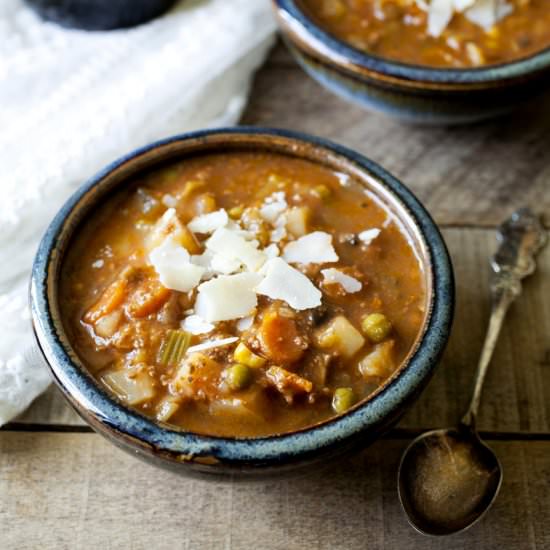 Slow Cooker Bison & Vegetable Soup - Recipe photo by partialingredients