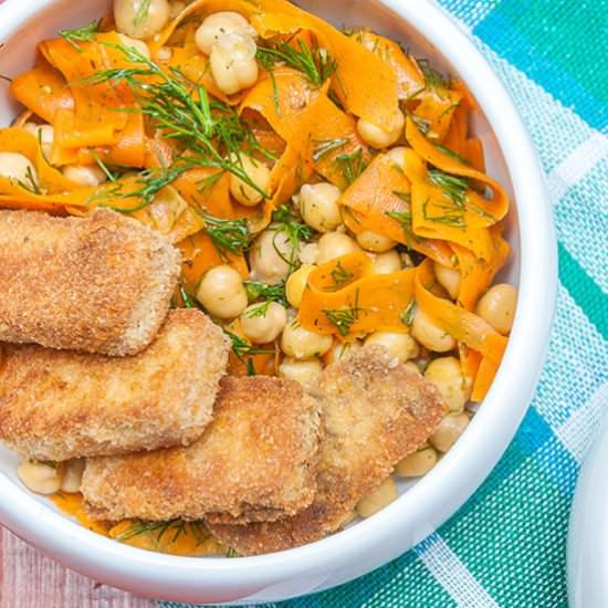 Chickpea Salad and Fried Tofu - Recipe photo by Roht