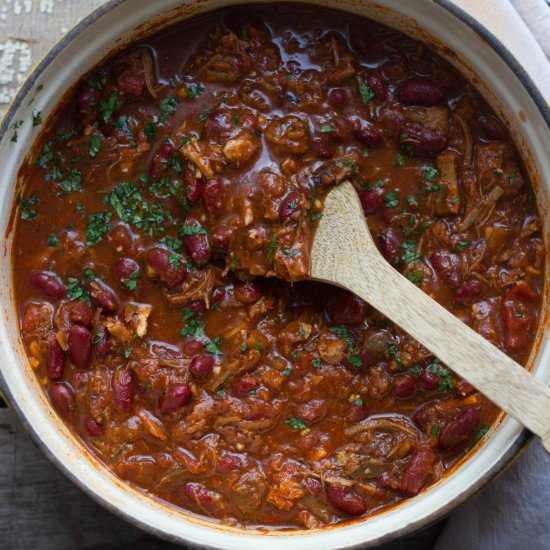 Smokey Pulled Pork Chili - Recipe photo by the_gourmet_RD