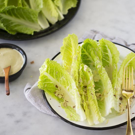 Healthy vegan Caesar salad - Recipe photo by piloncilloyvainilla