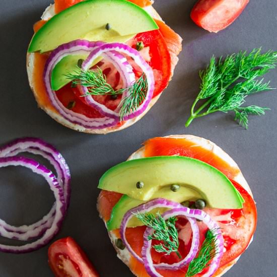 Smoked Salmon Bagels - Recipe photo by simplyhomecooked