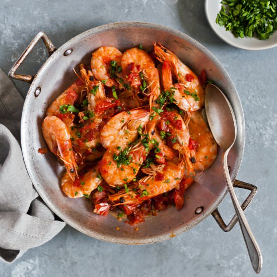 Gamberi alla busara - Recipe photo by gitlchefs