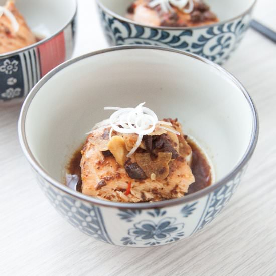 Salted Black Beans Steamed Salmon - Recipe photo by foodmakesmehappy