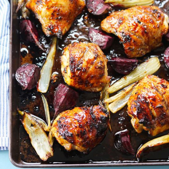 Pomegranate Chicken Tray Bake - Recipe photo by The Last Food Blog