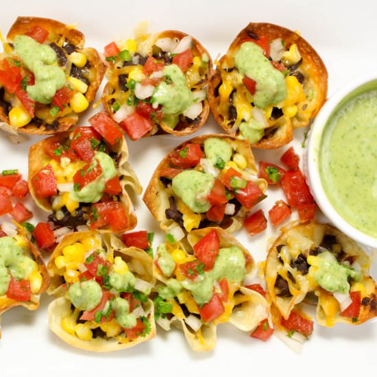 Black Bean Nacho Cups - Recipe photo by Bites of Flavor