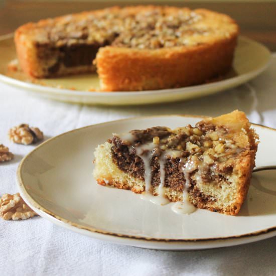 Walnut Marble Cake with Yogurt Drizzle - Recipe photo by JayofBaking