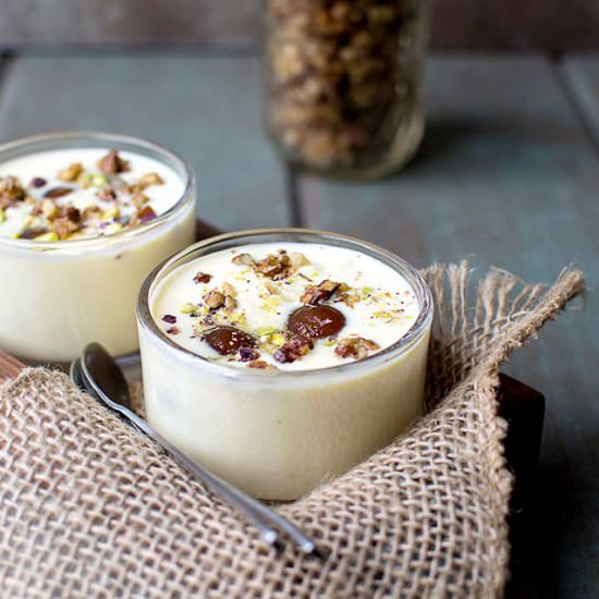 Custard with Gulab Jamun - Recipe photo by Pavani