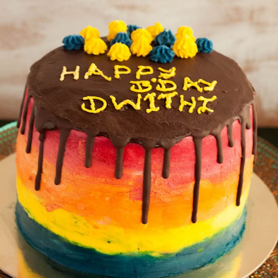 Rainbow Cake - Recipe photo by najla koya