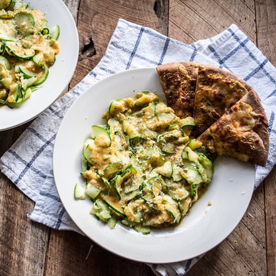 White Bean Creamy Alfredo with Zucchini - Recipe photo by lemonsandbasil