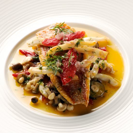 Red Mullet and Squid - Recipe photo by gitlchefs
