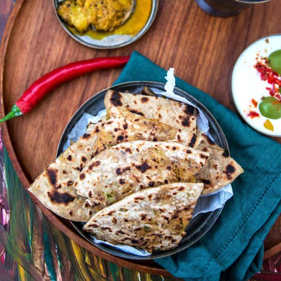 Cabbage Peas Stuffed Paratha - Recipe photo by Anu@MyGingerGarlicKitchen