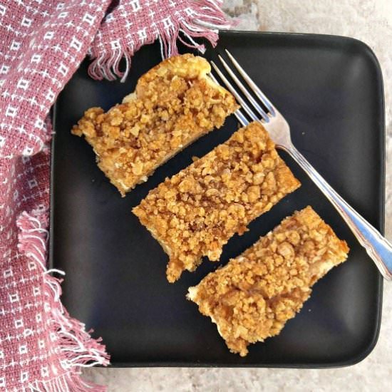 Apple Caramel Cheesecake Bars - Recipe photo by thegardeningcook