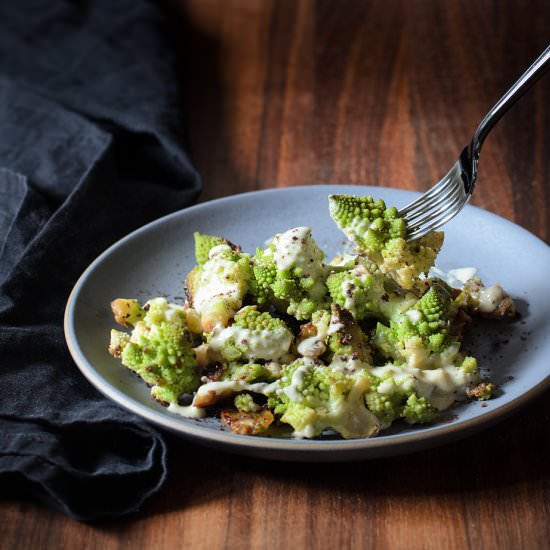 Romanesco with Tahini and Sumac - Recipe photo by Chic Eats