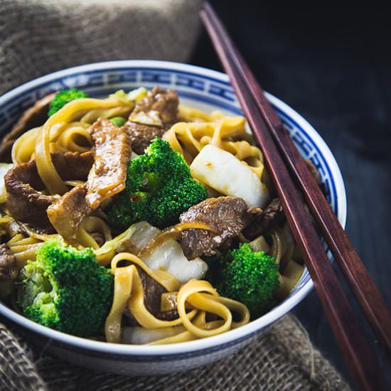 Asian Pork and Beef Noodles - Recipe photo by The Girl Loves To Eat
