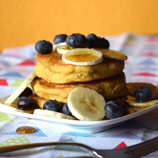 Simple Cornmeal Pancakes - Recipe photo by gristandgreens
