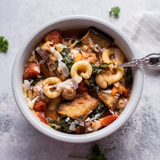 Tuscan Chicken Sausage Soup - Recipe photo by saltandlavender