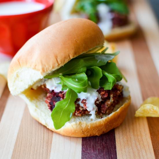 Beet and Blue Cheese Sliders - Recipe photo by kristinkitchen