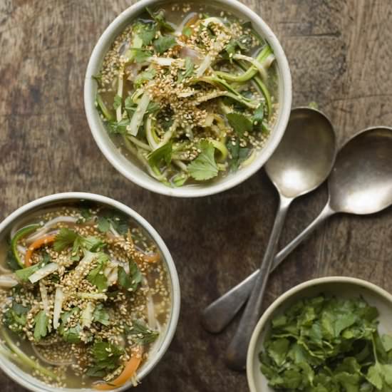 Miso Soup with Vegetable Noodles - Recipe photo by putumayokitchen