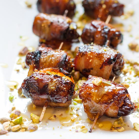 Bacon-Wrapped Dates with Maple - Recipe photo by thesunnypalate